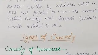 Comedy and its Types | Types of Comedy in English Literature