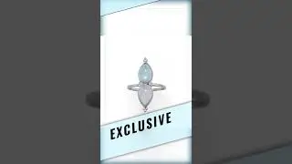Pear Shaped Rainbow Moonstone and Blue Topaz Ring