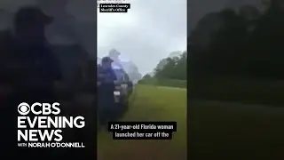 Newly-released police video shows wild crash involving high-flying car in Georgia #shorts
