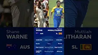 &lrm;Shane Warne 🆚 Muttiah Muralitharan 🏏 | Spin Kings of Cricket 🌀 | Test & ODI Stats Comparison 📊&lrm;