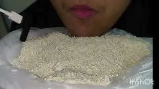 #asmr Raw rice eating sound 