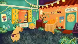 capybara goes to a fruit market - short animation