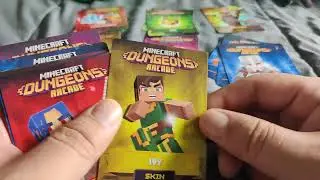 my brothers Minecraft dungeons cards he got from the arcade game.