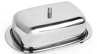 Dharam Paul Traders - Stainless Steel Butter Box Container Dish with Lid for 500 gm butter.