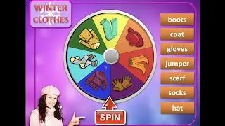 Sound wheel-of-clothes-  play GAME | how to teach clothes in the kindergarten | powerpoint game ESL