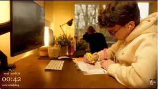 3-HOUR | Study With Me | One break, No music, Deep work