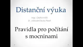 Pravidla pro počítání s mocninami