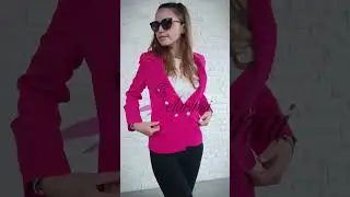 SACOU CASUAL CAMBRAT ROZ FUCHSIA CU NASTURI