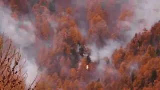 Incendio boschivo in Valle Varaita a Casteldelfino - 28/10/2017