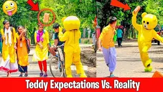Teddy Bear Funny Prank In Road Side: Expectations Vs. Reality