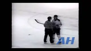 OHL Feb. 21, 1992 Terry Chitaroni,SUD v Bryan Gendron,PET (R) Sudbury Wolves Peterborough Petes