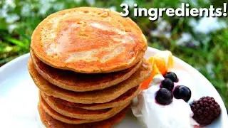How to make Vegan Oat Pancakes without sugar (only 3 INGREDIENTS) | Healthy Oat Pancakes!