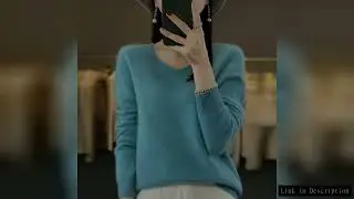 100% pure wool cashmere sweater women's V-neck pullover casual knit top autumn and winter women's co