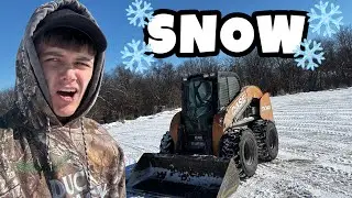 Snow Day on the Farm!!! Feeding Cows and Pushing Snow