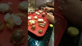 choux paste- chocolate eclair, profiteroles, caramel eclair,😍#admissionsopen #chocolate
