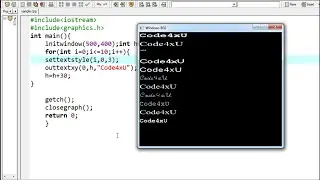changing text style in graphics.h library | settextstyle() | Code4xU