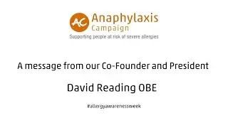 David Reading Launches Allergy Awareness Week 2021