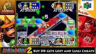Mario Party 2 But DK Gets Lost and Luigi Cheats - Space Land Pt 2
