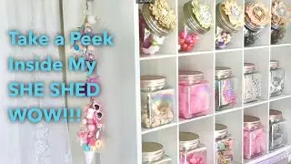 PEEK INSIDE MY SHE-SHED|CRAFT ROOM|tour in description #sheshed #craftroom #organization #shorts