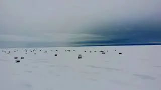 Joussard Ice Fishing!  Drone Video of Joussard North