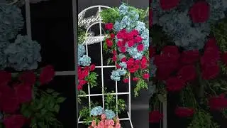 Angela Flower Hot Pink Blue Floral Arrangement Decor  #backdrop #wedding #floraldesign #flower #diy