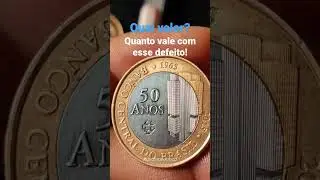 QUANTO VALE A MOEDA DE 1 REAL 2015 BC 50 ANOS COM DEFEITO DE DUPLICA&Ccedil;&Atilde;O? #moedaca&ccedil;ada