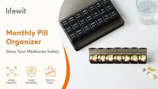 Lifewit Monthly Pill Box Organizer, 4 Packs Weekly Medicine Pill Organizer Cases