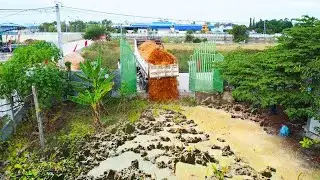 Komatsu D20P  Bulldozer Start to Dig up land to remove forest areas in the residence.