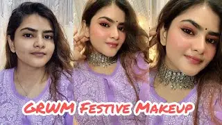 GRWM Festive Makeup look | Beginner Friendly Affordable Makeup | Makeup tutorial | Amazon 70% off