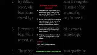 What is the use of @Scope annotation