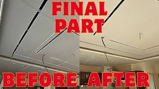 Final Part: Flat Gypsum Ceiling | Power Sanding, Final Paint & Wall Putty