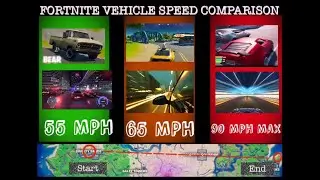 Fortnite island vs in game vehicles (SEASON 5) race