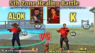 Dj Alok vs K character in 5th zone healing Battel. FreeFire