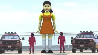 Squid Game Red Light Green Light with Cars - BeamNG Drive Short Stories | Demolition Republic