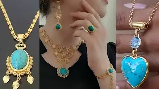 New Turquoise Stone Jewelery | Beautiful Feroza Necklace Designs 2023.