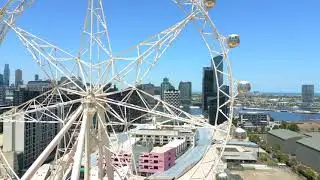Melbourne Star Observation Wheel Docklands Melbourne Drone 4K 2023
