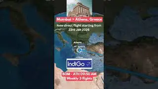 Mumbai to Athens, Greece direct flight by Indigo. #greece #indigo #travelbuddy #mediterranean