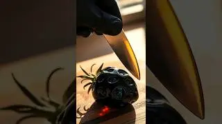 Black Glass Strawberry Cutting 🍓 | Satisfying ASMR Slow Motion 🔪✨ #OddlySatisfying #Shorts