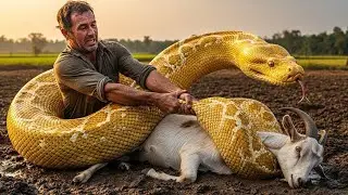Heroic Rescue Team Saves Cow from Giant Python  Real Life Animal Rescue