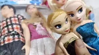 6 minutes My First unboxing video Barbie Dolls | Princess Elsa and Anna toy set | Unboxing ASMR