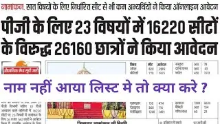 Lnmu PG provisional merit list में नाम नही आया 🤔😮😐
