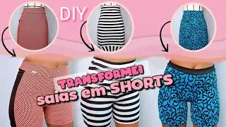 COMO TRANSFORMAR SAIAS EM SHORTS  #costuracriativa #tutorial #tatianesantos  #customiza&ccedil;&atilde;o #costura 