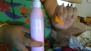 Refilling my Barbie Chi Iron Guard bottle with a brand new bottle of Chi spray!