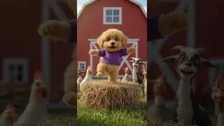 😂 Purple Sweater Puppy Dancing on Haystack &ndash; Chickens Are SHOCKED!