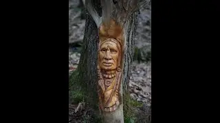 Native American Indian wood carving #17