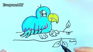 Easy Bird Drawing from Number 44