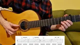 End Of Beginning - easy fingerpicking solo guitar version with tabs