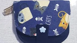 DIY Easy cute coins and cards wallet with small fabrics