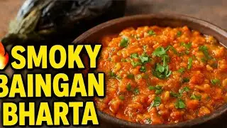 Smoky Dhaba-Style Baingan Bharta | Tomato-Garlic Bharata | Winter Special Recipe