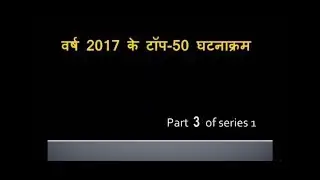 Top-50 Current Affair Of 2017 in hindi Part- 3